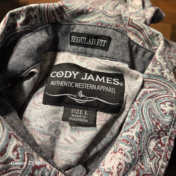 Cody James paisley snap button down size large - Picture 5 of 8